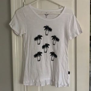 White T Shirt - Palm Tree Pattern